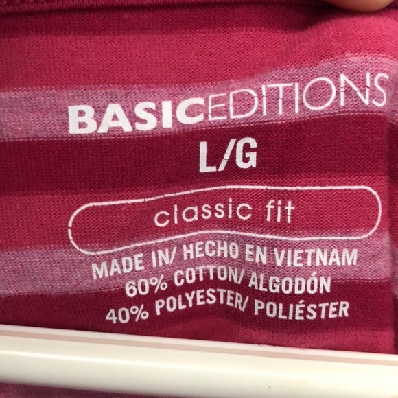 BASIC Editions Cuffed Sleeve Semi Pleated Top Size Large T266 - Picture 7 of 8